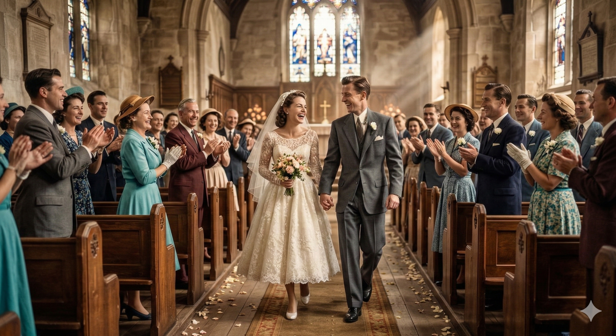 Pokolorowane zdjęcie ślubu